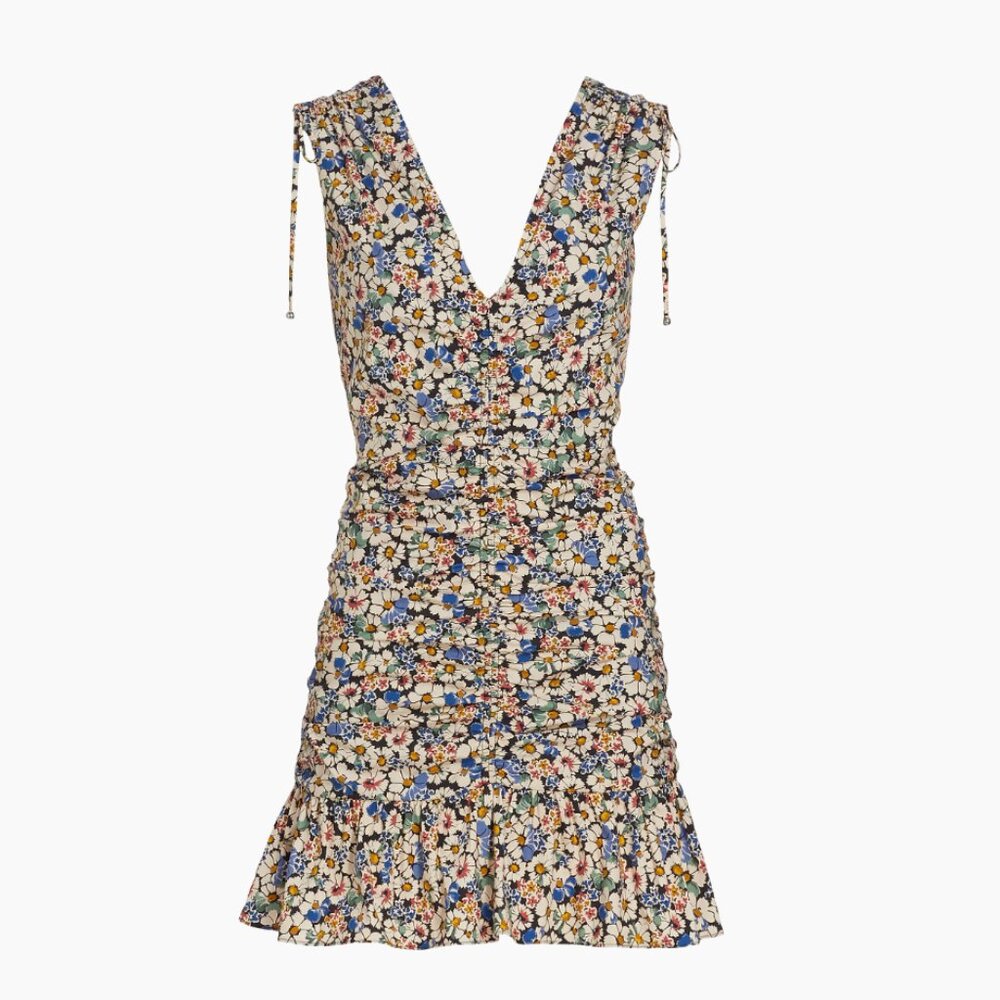 Veronica Beard Jackson Floral Ruched Minidress